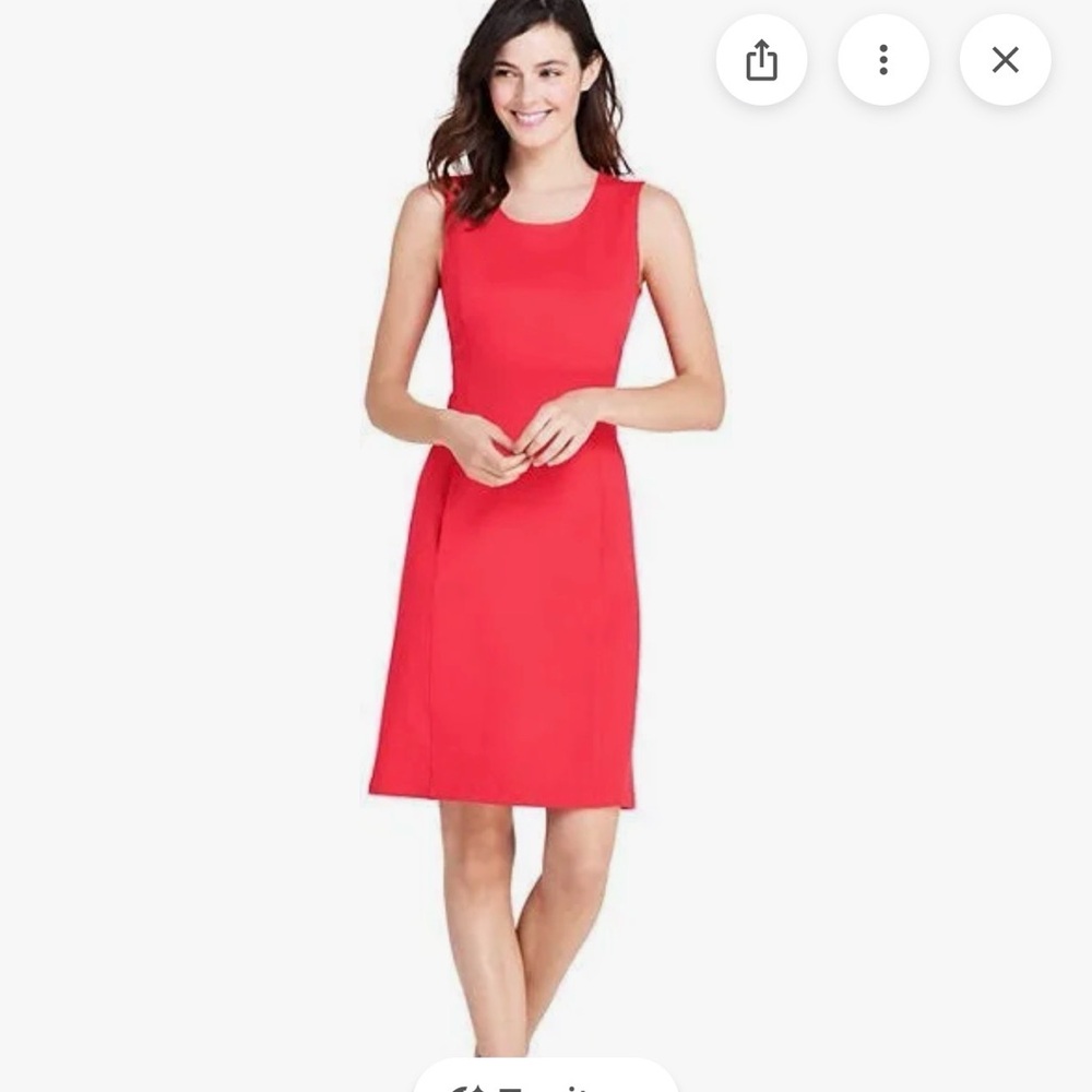 Lands End Bold Coral Pointe Sheath Dress 10 tall
